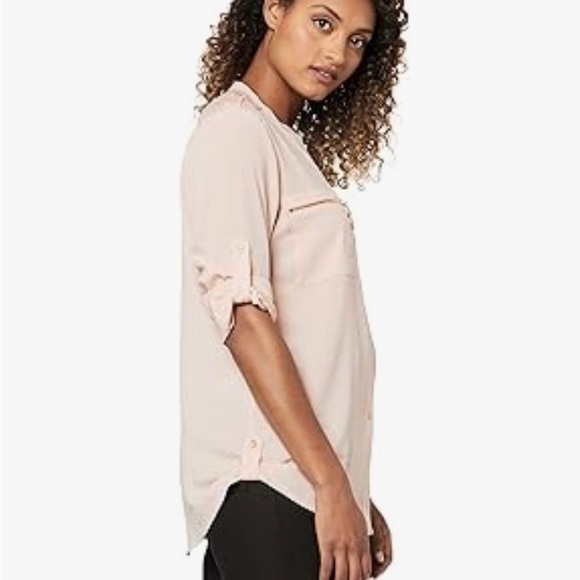 Calvin Klein Women's Modern Essential Zipper Button-Front Blouse. - Picture 2 of 4